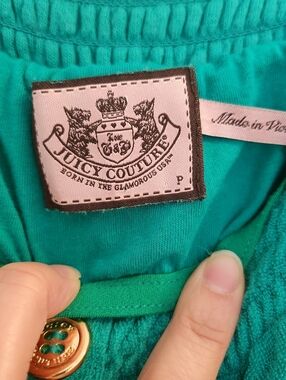Iconic teal green vintage Juicy Couture jumpsuit Cotton Terry Size P (Xsmall)